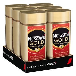 NESCAFÉ GOLD Entkoffeiniert, löslicher Bohnenkaffee, koffeinfrei (6 x 100g)