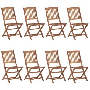 HOMMIE© Outdoor-Stuhl ,Klappbare 8er Set Gartenstühle Massivholz Akazie Relaxsessel Armlehnstuhl & schlichten Design