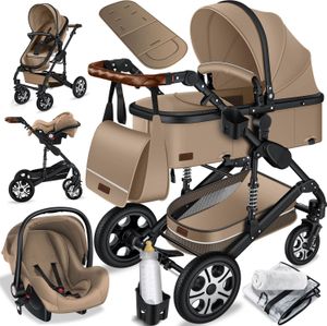KESSER® Loops 3 in 1 Kinderwagen Kombikinderwagen Komplettset incl. Babywanne & Buggy Sportsitz & Auto-Babyschale - Voll-Gummireifen - Wickeltasche/Regenschutz/Kindertisch Set KESSER® Loops 3 in 1 Kinderwagen Kombikinderwagen Komplettset incl. Babywanne & Buggy Sportsitz & Auto-Babyschale - Voll-Gummireifen - Wickeltasche/Regenschutz/Kindertisch Set