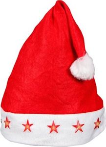 Blink LED Weihnachtsmützen Rot mit Leuchtsterne Blinksterne Sterne 15, wählen:1 Stück