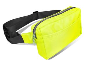 Bauchtasche Gürteltasche Hüfttasche Hip bag 3 Fächer Verstellbarer Gurt, neon Gelb