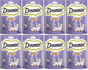 Dreamies - Katzenleckerli mit leckerer Ente, 8 Packungen à 60g (8x60g)