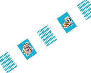 1x Wimpelkette Oktoberfest Bayerische Raute blau 8m