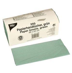 250 Blatt Handtuchpapier 23 cm x 25 cm grün Zick Zack, V-Falz, 1-lagig