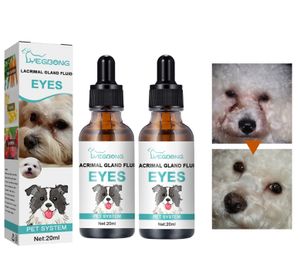 2 Stk Augenreiniger für Hunde, Tränenfleckentferner Augenessenz mit milden Inhaltsstoffen Katzenhund Augenreiniger Zur Entfernung von Augenschleim (20ml x 2)