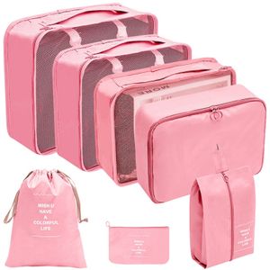 Koffer Organizer Set 7 Teilige Packing Cubes Kleidertaschen Schuhbeutel Ordnungssystem für Koffer Packwürfel Rosa Packtaschen für Koffer Koffer Organizer Set 7 Teilige Packing Cubes Kleidertaschen Schuhbeutel Ordnungssystem für Koffer Packwürfel Rosa Packtaschen für Koffer