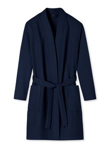 Schiesser Bade-mantel sauna Morgen-mantel Lounge Elegant Kimono dunkelblau L (Damen)