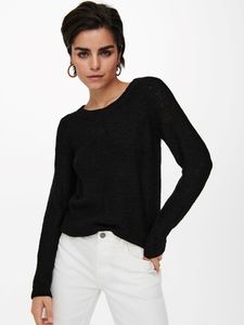 Základný pletený sveter elastický sveter s dlhým rukávom a okrúhlym výstrihom ONLGEENA | M
