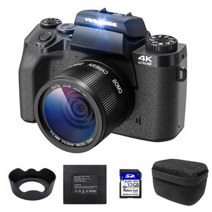 Fine Life Pro W5 Kompaktkameras, 4K 64MP Fotokamera, 4,0" Touchscreen Digitalkamera mit 16X Digitalzoom, Front- und Hecklinse, WiFi