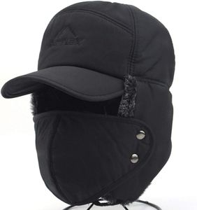 Herren Winter Fliegermütze Trappermütze Winddicht Warm Wintermütze mit Ohrenklappen Männer Baseball Cap Schirmmütze für Snowboarden Skaten Radfahren
