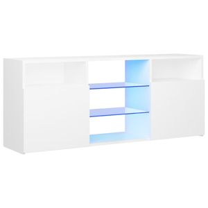 vidaXL TV skrinka s LED svetlami biela 120x30x50 cm