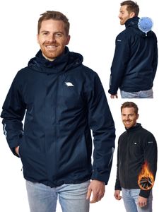 3in1 Smart Jacket - Wasserdichte Jacke mit Fleece Zipp-In - Herren, dunkelblau, L