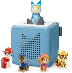 Toniebox Extrapack – Toniebox Starterset Blau mit Kreativtonie + 4 x Paw Patrol Hörfiguren