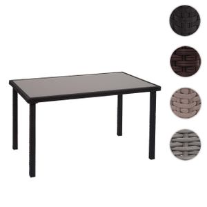 Poly-Rattan Tisch HWC-G19, Gartentisch Balkontisch, 120x75cm  schwarz