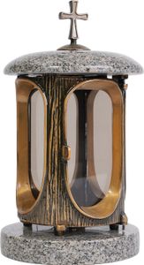 Lampa na hrob s krížom Gold Bohus Grey
