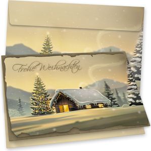 Glöcknerhütte Weihnachtskarten mit Umschlägen 16er SET Klappkarten DIN A6 Nostalgie nachhaltig umweltfreundlich Recycling