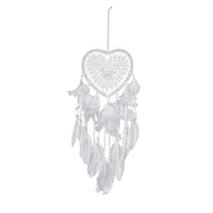 Wandhalterung hängen langer Tassel Feather Dreamcatcher für Schlafzimmer-Weiß