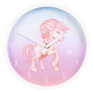 Hama Magical Unicorn Uhr, Kinderwanduhr, Durchmesser 25 cm, geräuschloser Betrieb