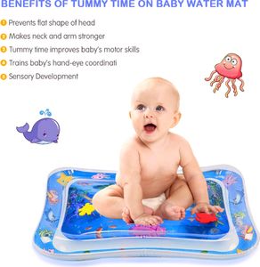 Tummy Time Baby Wassermatte Infant Toy Aufblasbare Spielmatte für 3 6 9 Monate Newborn Boy Girl