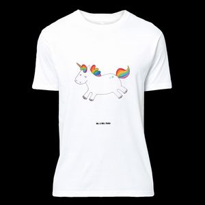 Mr. & Mrs. Panda Größe XXL T-Shirt Einhorn Happy - Weiß - Geschenk, Lebensfreude, Jubiläum, Pegasus, Schlafshirt, Nachthemd, Einhörner, Lächeln, Unicorn, Einhorn Deko