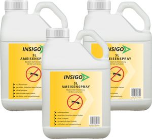 INSIGO 3x5L Anti Ameisen Mittel Spray Gift gegen Stopp frei abwehren Bekämpfung Schutz