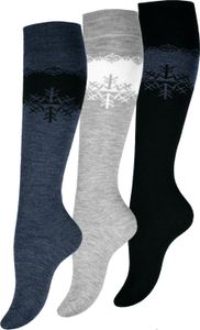 Cotton Prime® THERMO Kniestrümpfe 3 Paar, Eiskristall-Muster 39-42