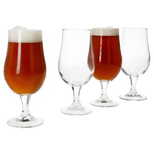 4x Artisan Pilsglas 350ml mit Fuß Biergläser klar 0,35L aus Glas Biertulpe