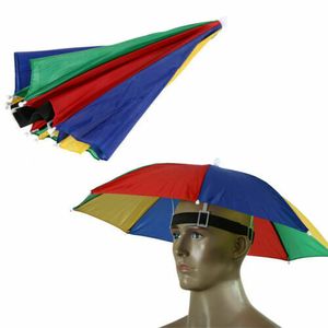Sonnenschirm Hut Damen Herren Regenschirm Kappe Kopfbedeckung Anglerhut（Bunt）
