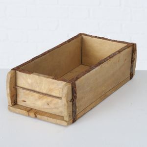Holzbox BRIXTON braun aus recyceltem Holz Pflanzkasten Ziegelform Holzkiste K