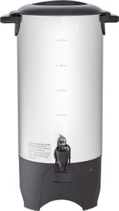 SucceBuy Kommerzielle Kaffeekanne, 50 Tassen, Edelstahl, großer Kaffeespender, 1000 W, 220 V, elektrische Kaffeemaschine für schnelles Aufbrühen, Heißwasserkanne mit abnehmbarem Netzkabel, Silber