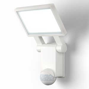LED Außenwand-Leuchte Wandstrahler weiß Bewegungsmelder Dämmerungssensor inkl. 20W LED Platine 2000 Lumen B.K.Licht