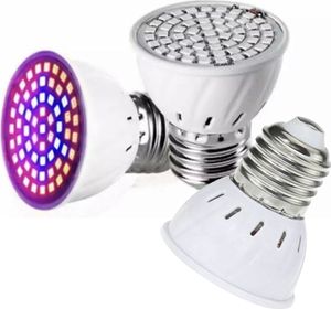LED Grow Lampe E27 mit 54 LEDs - GROW LED Lampe - Für Wachstum und Blüte - 3er Set