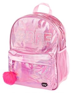 Baagl Glitzer Schulrucksack für Mädchen - Holo Rucksack Mädchen Teenager - Coole Schultasche für Kinder Jugendliche (#BFF)