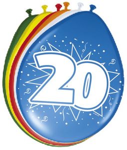 8 Stk. Geburtstag Luftballon 20 Jahre 30 cm Party Deko