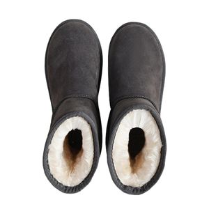 Damen Wadenstiefel Winterstiefel Stiefeletten Warm Slip On Stiefel Plüschiger Boots Grauer dicker Plüsch,Größe:EU 38