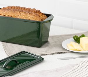 Navaris Gusseisen Brotbackform mit Deckel - 34 x 13 x 13cm Kastenform Backform Auflaufform - Dutch Oven rechteckig mit Griff zum Brot Backen und Navaris Gusseisen Brotbackform mit Deckel - 34 x 13 x 13cm Kastenform Backform Auflaufform - Dutch Oven rechteckig mit Griff zum Brot Backen und