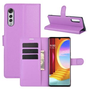 König Design Hülle kompatibel mit LG Velvet Kunstleder Handyhülle - Handy Case Violett