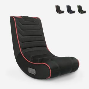 Floor Rockers ergonomischer Gaming-Stuhl mit Bluetooth-Musiklautsprechern DragonFarbe: Rot, Höhe (cm): 64, Breite (cm): 43, Tiefe (cm): 87, Zusammensetzung: WOOD, Modelle: DRAGON, Eigenschaften: SPACE-SAVING FOLDING SEAT, Länge (cm): 87