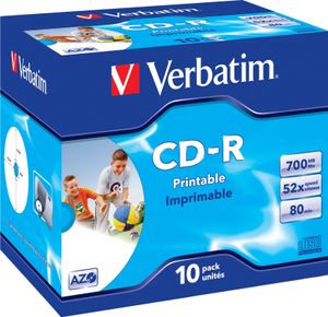 VERBATIM CD-R AZO 700MB 52x 10er JewelCase bedruckbar