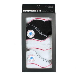 Converse Unisex Baby Kinder 2-er Geschenk-Set MC0001 Socken schwarz weiß, Größe:6-12 Monate