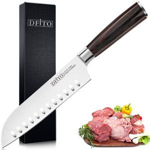 DFITO Pro Serie 18 cm Santoku-Messer - japanischen Messer Superscharfe Kante für Küche Mehrfache Verwendung mit Geschenkbox