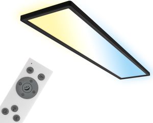 Briloner Tava LED Deckenlampe 98cm, Dimmbar, Fernbedienung, Nachtlichtfunktion, Indirektes Licht, Schwarz, 98 x 20 x 3 cm Briloner Tava LED Deckenlampe 98cm, Dimmbar, Fernbedienung, Nachtlichtfunktion, Indirektes Licht, Schwarz, 98 x 20 x 3 cm