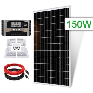 150W Wohnmobil RV Set 12V Solarpanel Solaranlage Komplettpaket Solarmodul Solar Set mit Montage PV Halterung