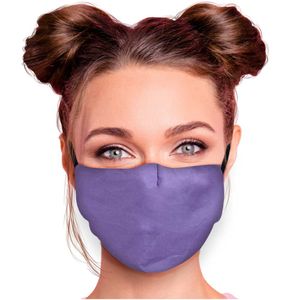 Mundschutz Maske in verschiedenen Farben Stoffmaske ohne Motiv  Mund- Nasenschutz mit wechselbarem Filter einstellbare Ohrbügel, Farbe wählen:lila