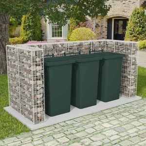 vidaXL Gabionový kryt odpadkového koša na 3 tony ocele 250x100x120cm