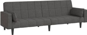 vidaXL Schlafsofa 2-Sitzer mit 2 Kissen Dunkelgrau Stoff