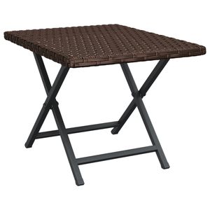 vidaXL Skladací stôl Brown 45x35x32 cm Poly ratan