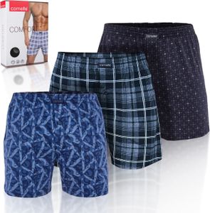 Cornette pánské boxerky široké 3 pack L | Vzdušné, volné, měkké, klasické pánské bavlněné slipy, L