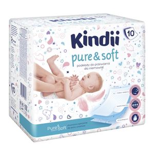 Kindi podpaski 10 sztuk 60x60cm Pure & Soft, jednorazowe podpaski, jednorazowe podpaski, podpaski na nietrzymanie moczu, podpaski higieniczne