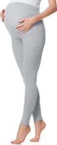 Be Mammy Lange Umstandsleggings aus Baumwolle BE20-230 (Melange, XXL)
